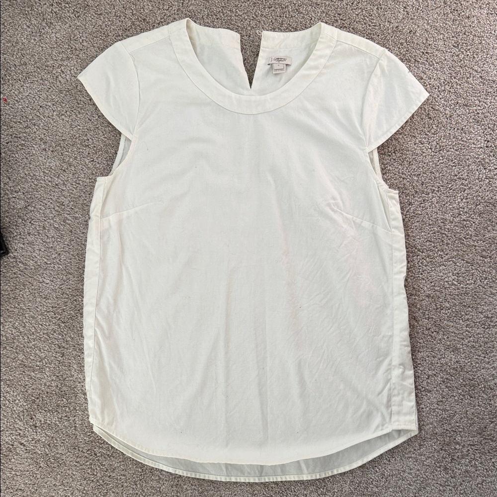 J. Crew White Cap Sleeve Shell Top